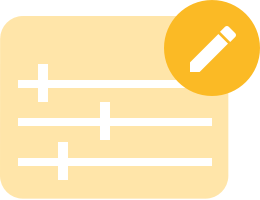 Icon showing a yellow pencil. Icon showing a yellow pencil.